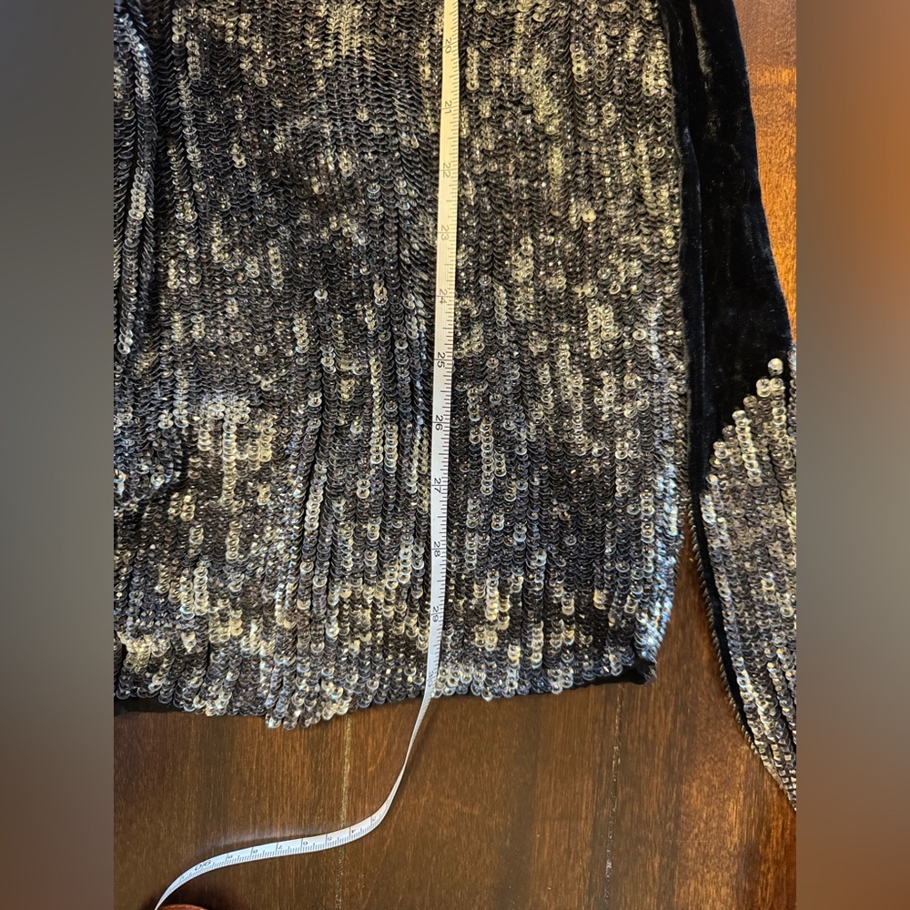 Retrofete Dark Silver Sequined Grace Mini Dress. Like New Dress | Worn Once - Picture 4 of 5